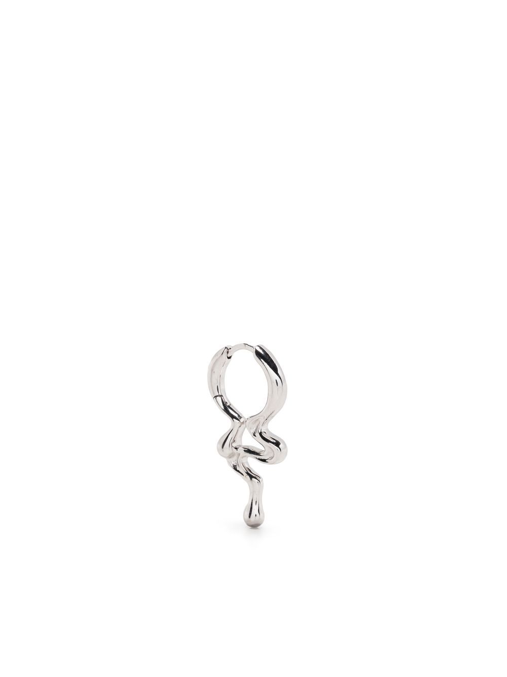 Maria Black Drop-design Small Hoop Earring In Silver