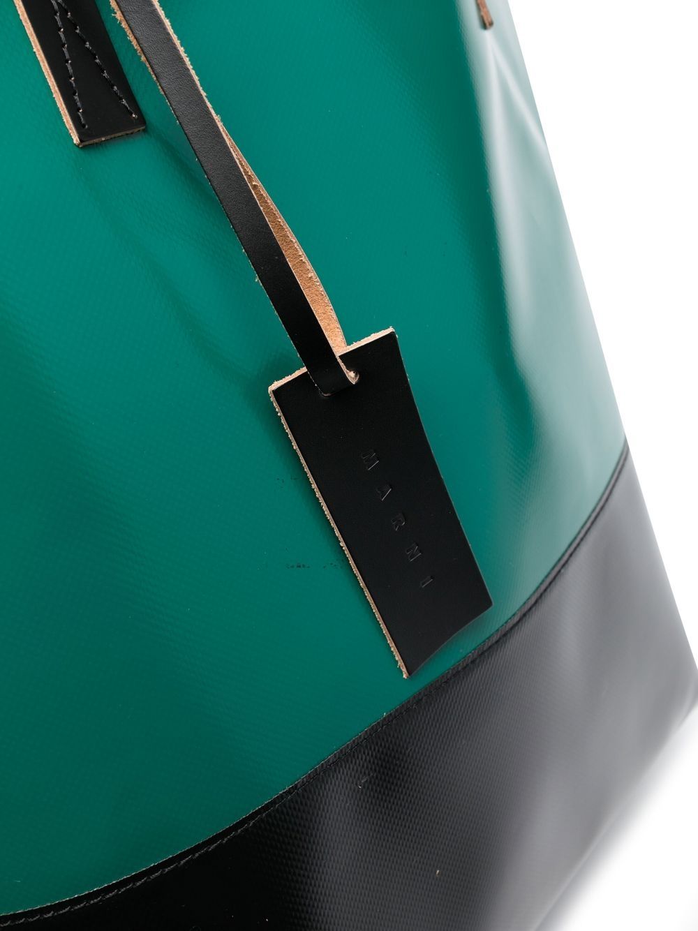 Shop Marni Tribeca Colour-block Tote Bag In Green