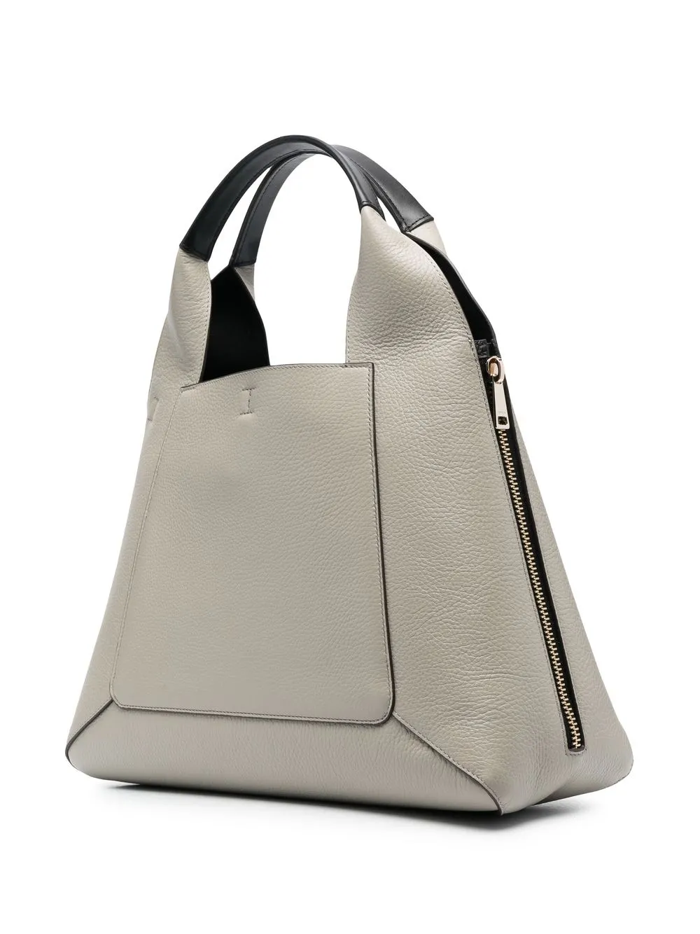 furla top handle leather tote bag - grey