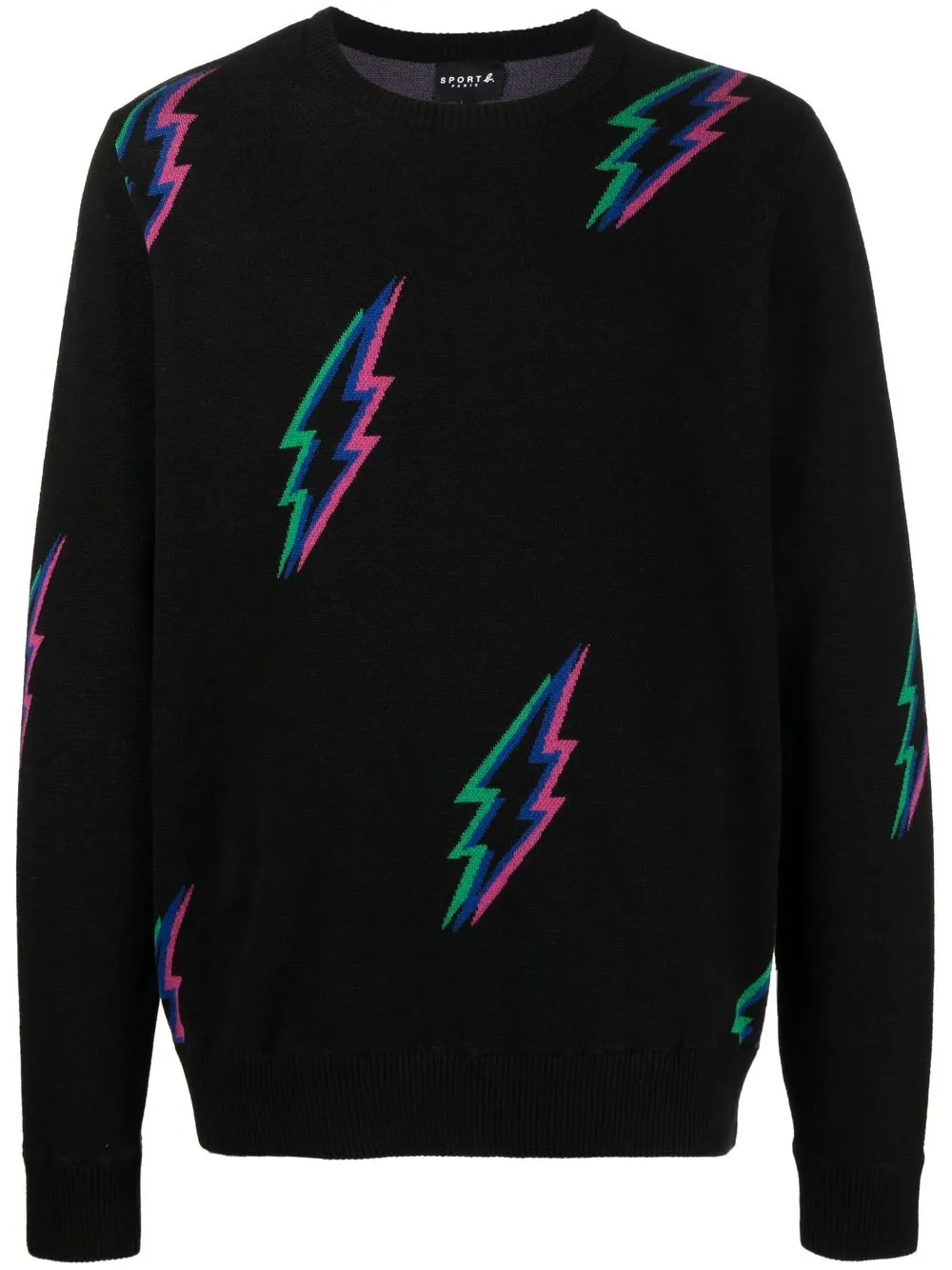 

SPORT b. by agnès b. lightning-bolt print jumper - Black