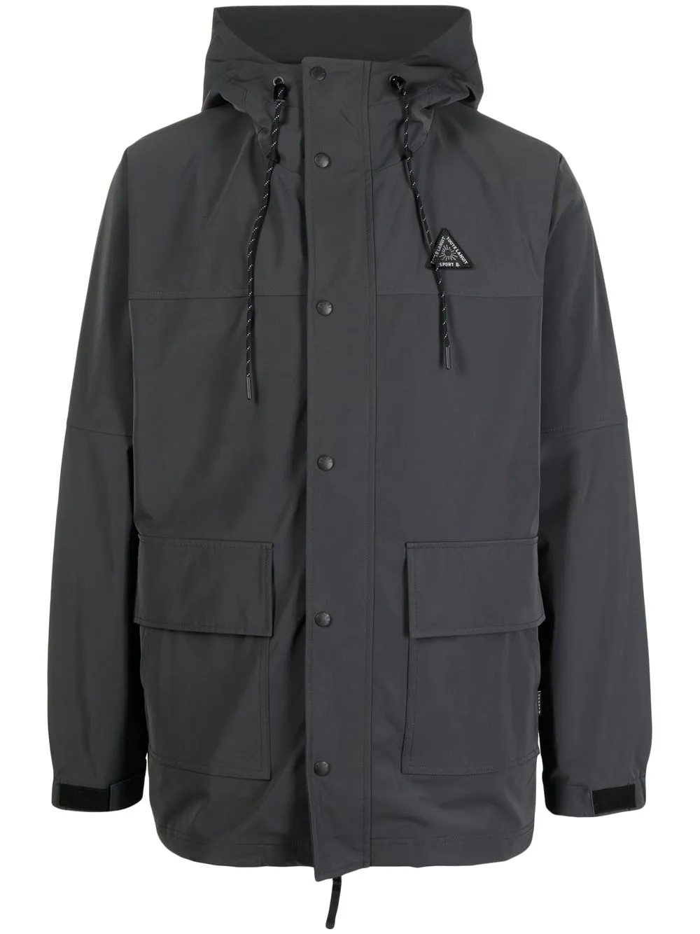 

SPORT b. by agnès b. logo-patch duffle coat - Black