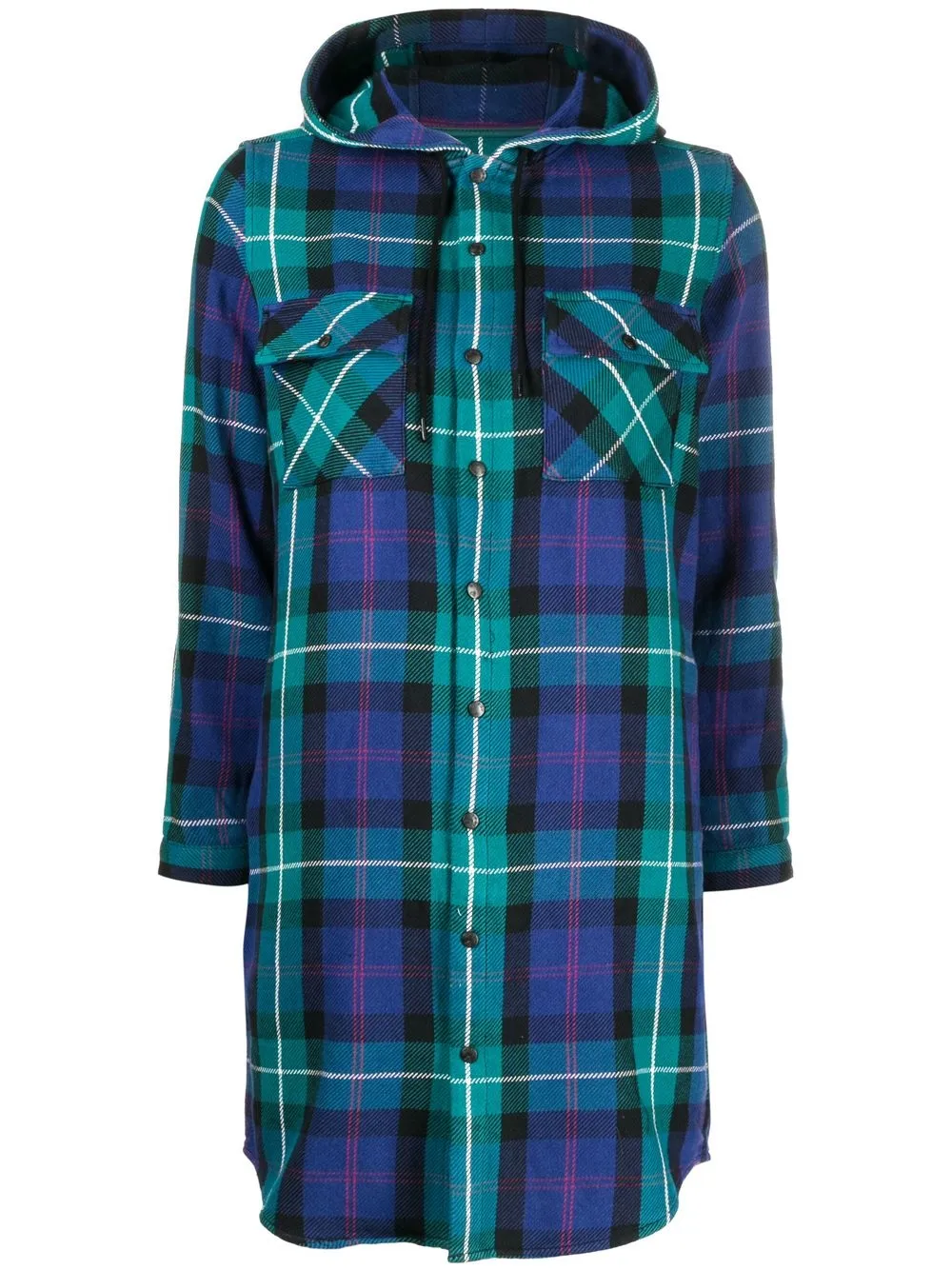 

SPORT b. by agnès b. tartan-print shirt dress - Blue