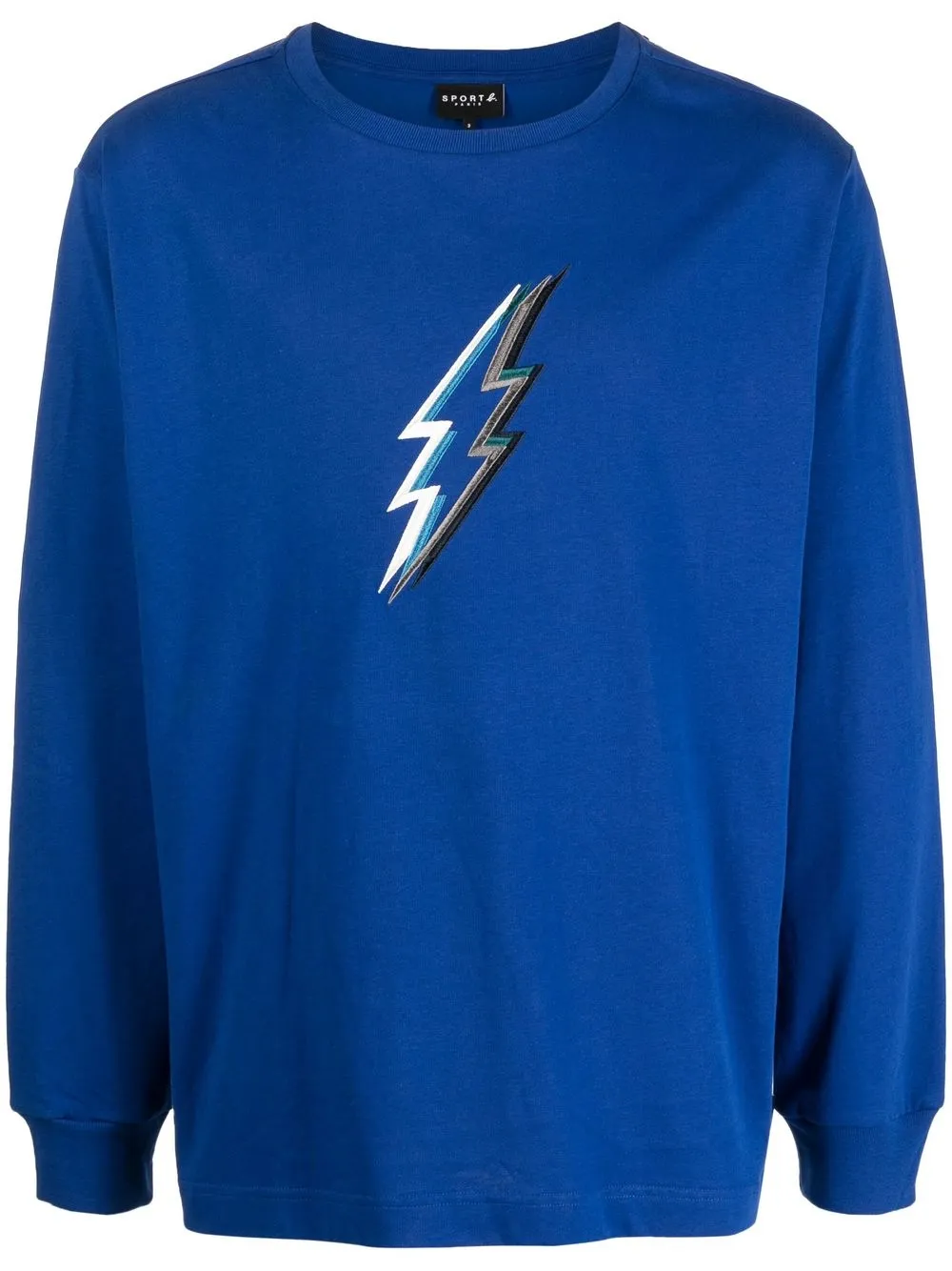

SPORT b. by agnès b. playera con motivo Thunderbolt - Azul