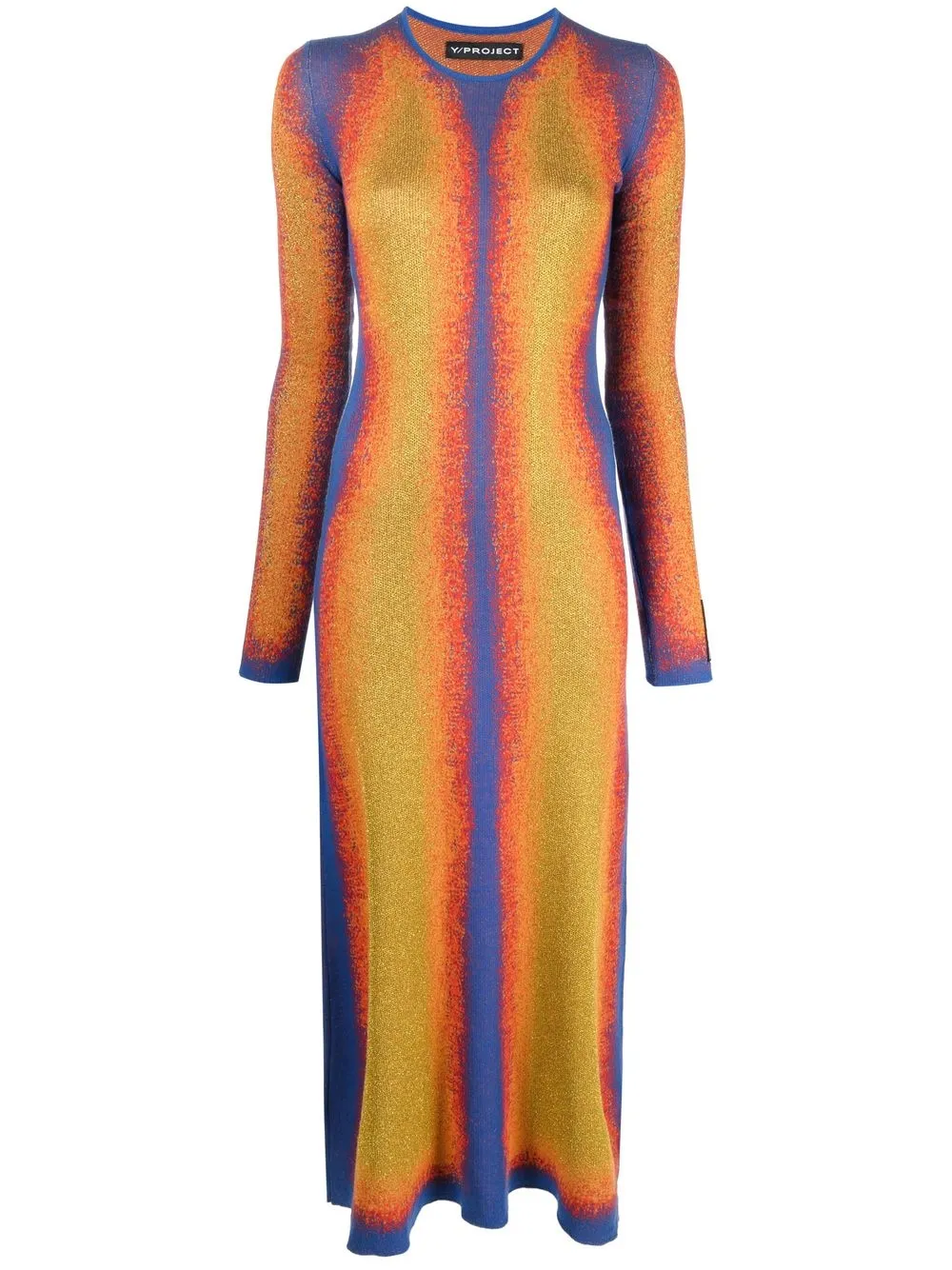 

Y/Project contoured-stripe knitted dress - Blue