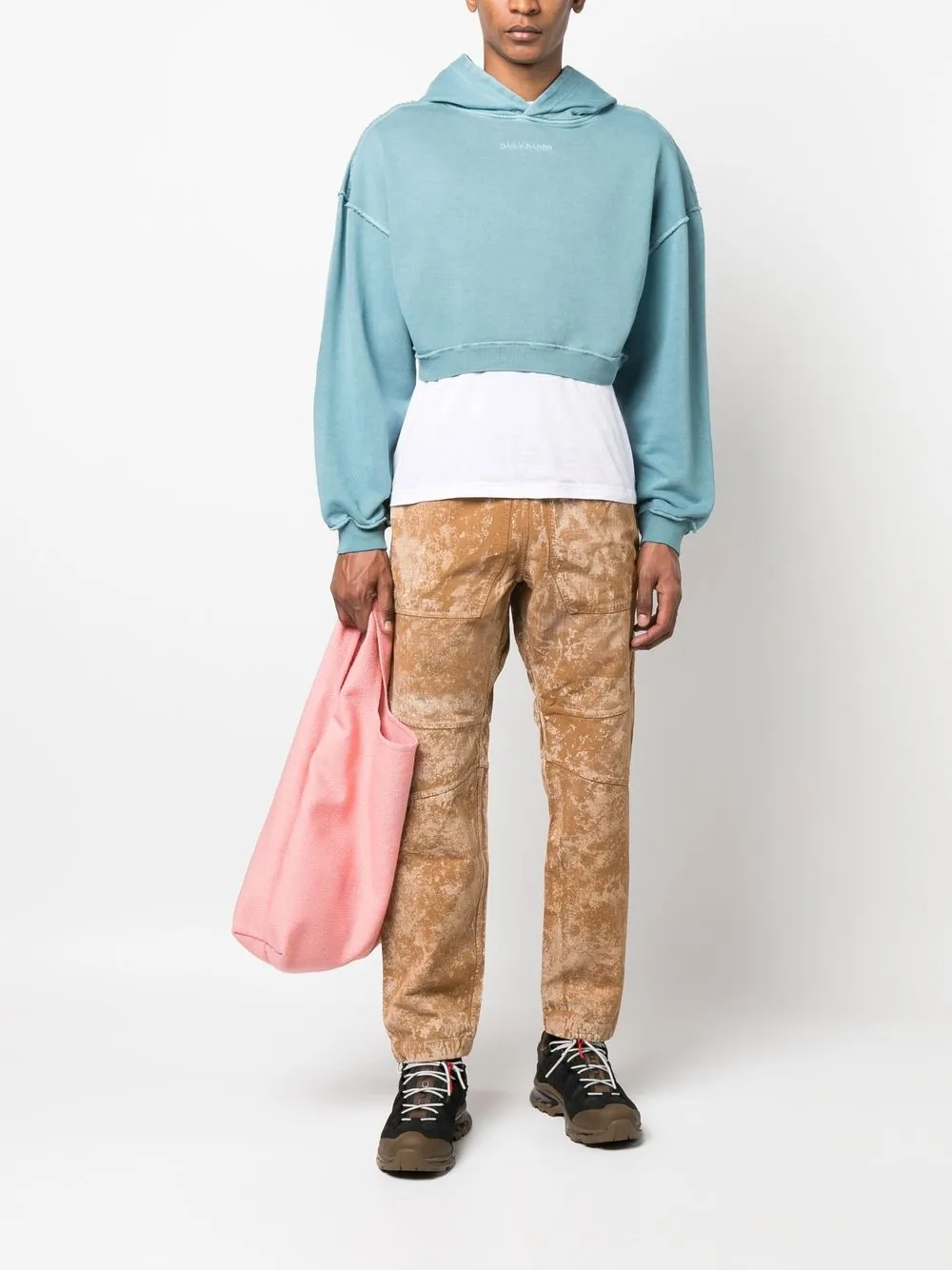 Daily Paper Gerafelde hoodie - Blauw