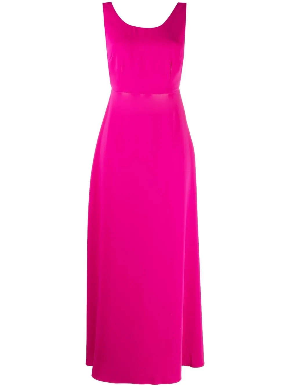 P.a.r.o.s.h Bow-fastening Cut-out Ankle-length Dress In Rosa