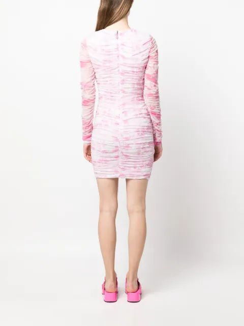 MSGM tie-dye ruched short dress 3442MDA4123735212 - 3