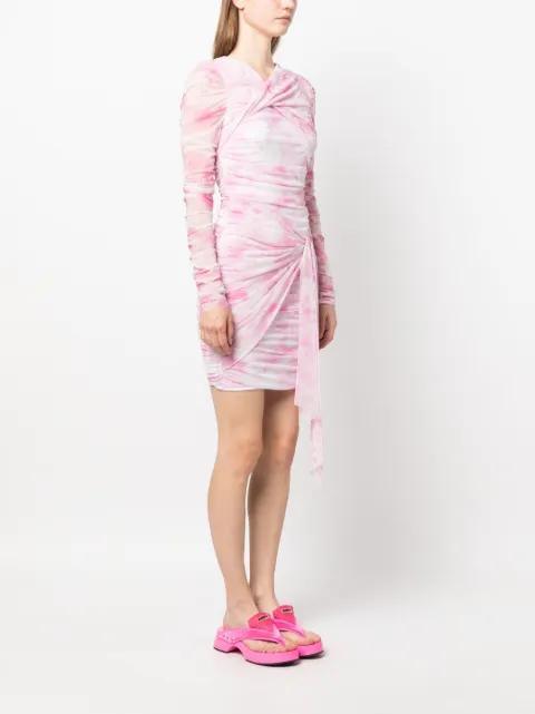 MSGM tie-dye ruched short dress 3442MDA4123735212 - 2