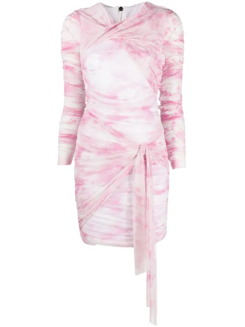 Robe courte froncée à imprimé tie dye - MSGM - Modalova