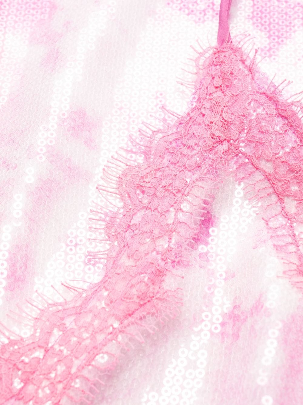 Shop Msgm Printed V-neck Sequin Minidress In Pink