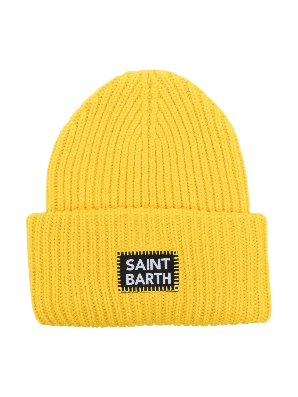 

MC2 Saint Barth Kids logo-patch knitted beanie - Yellow