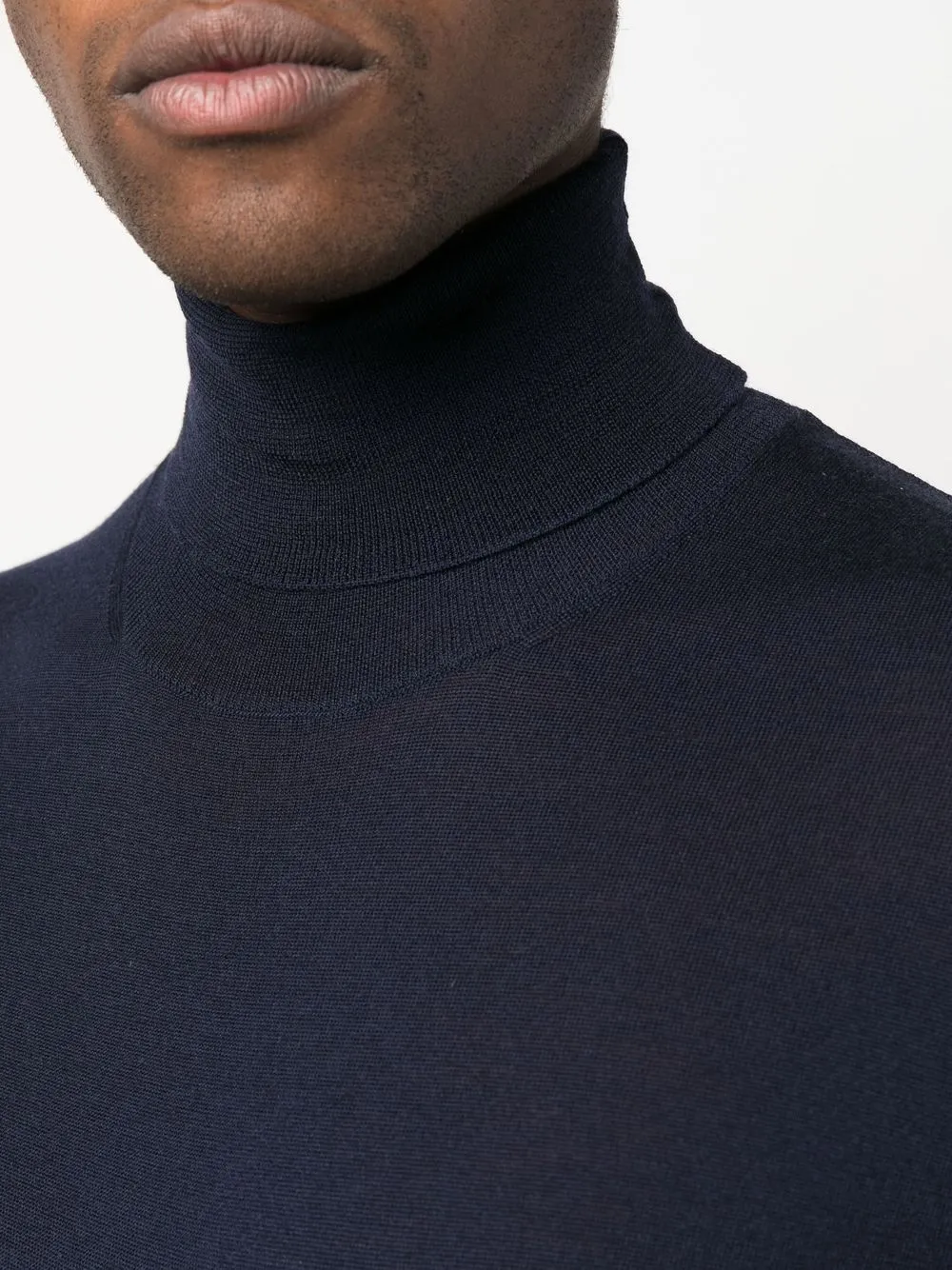 PT Torino Roll Neck Knitted Jumper in Blue, view 5