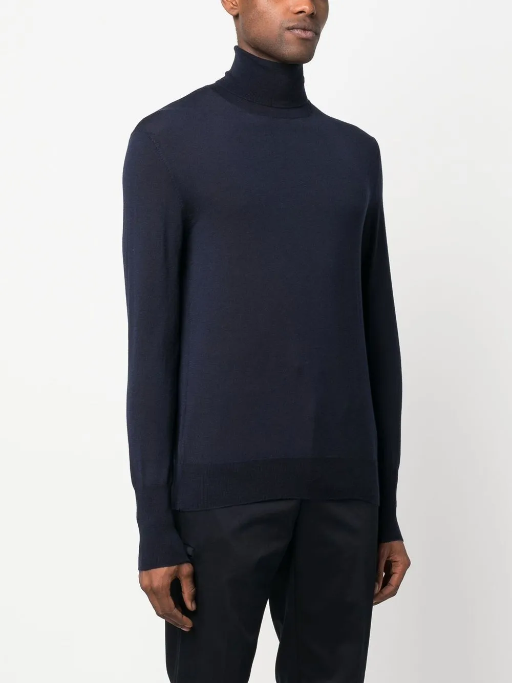PT Torino Roll Neck Knitted Jumper in Blue, view 3