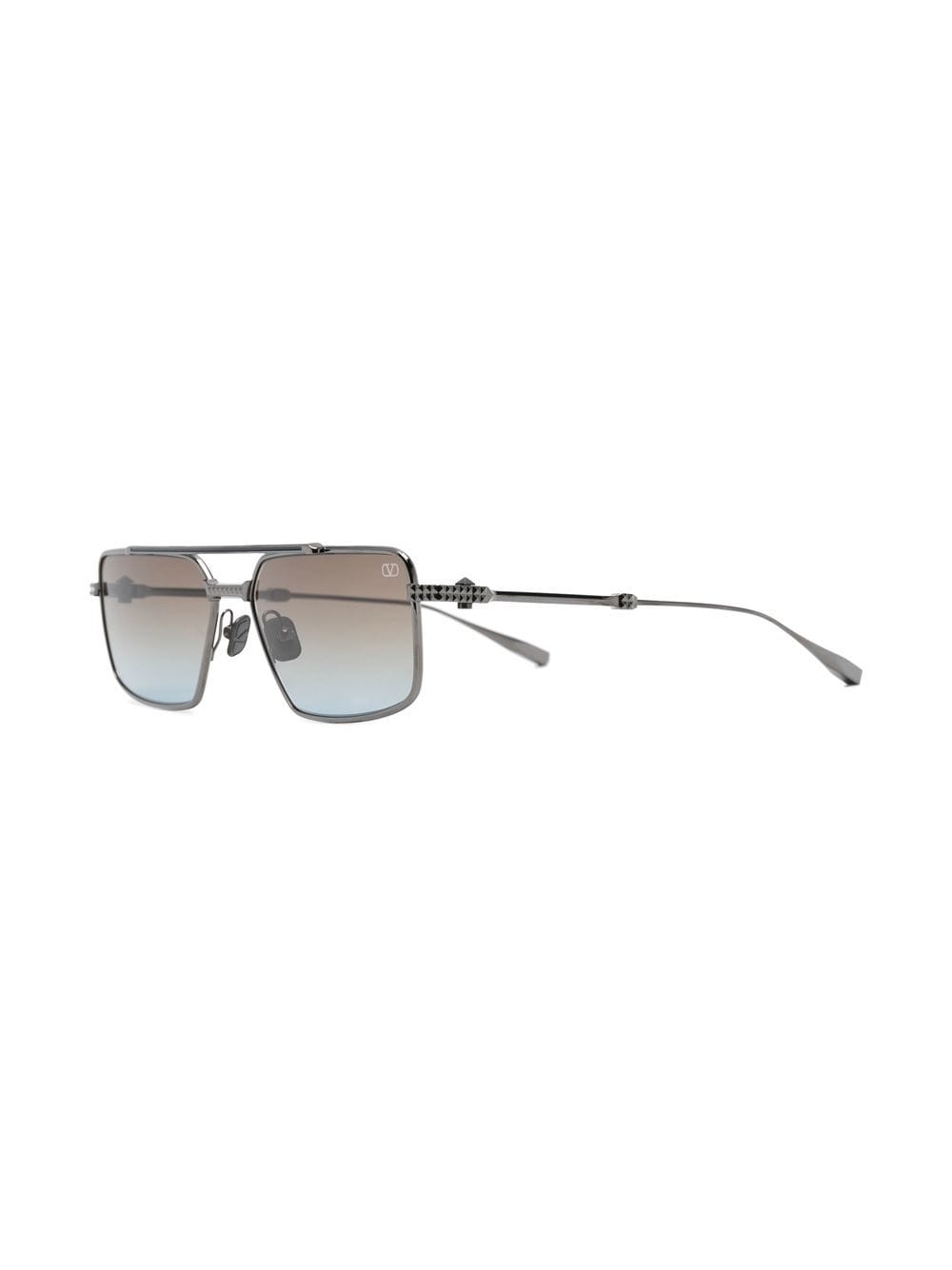 Shop Valentino Rockstud Pilot-frame Sunglasses In Schwarz