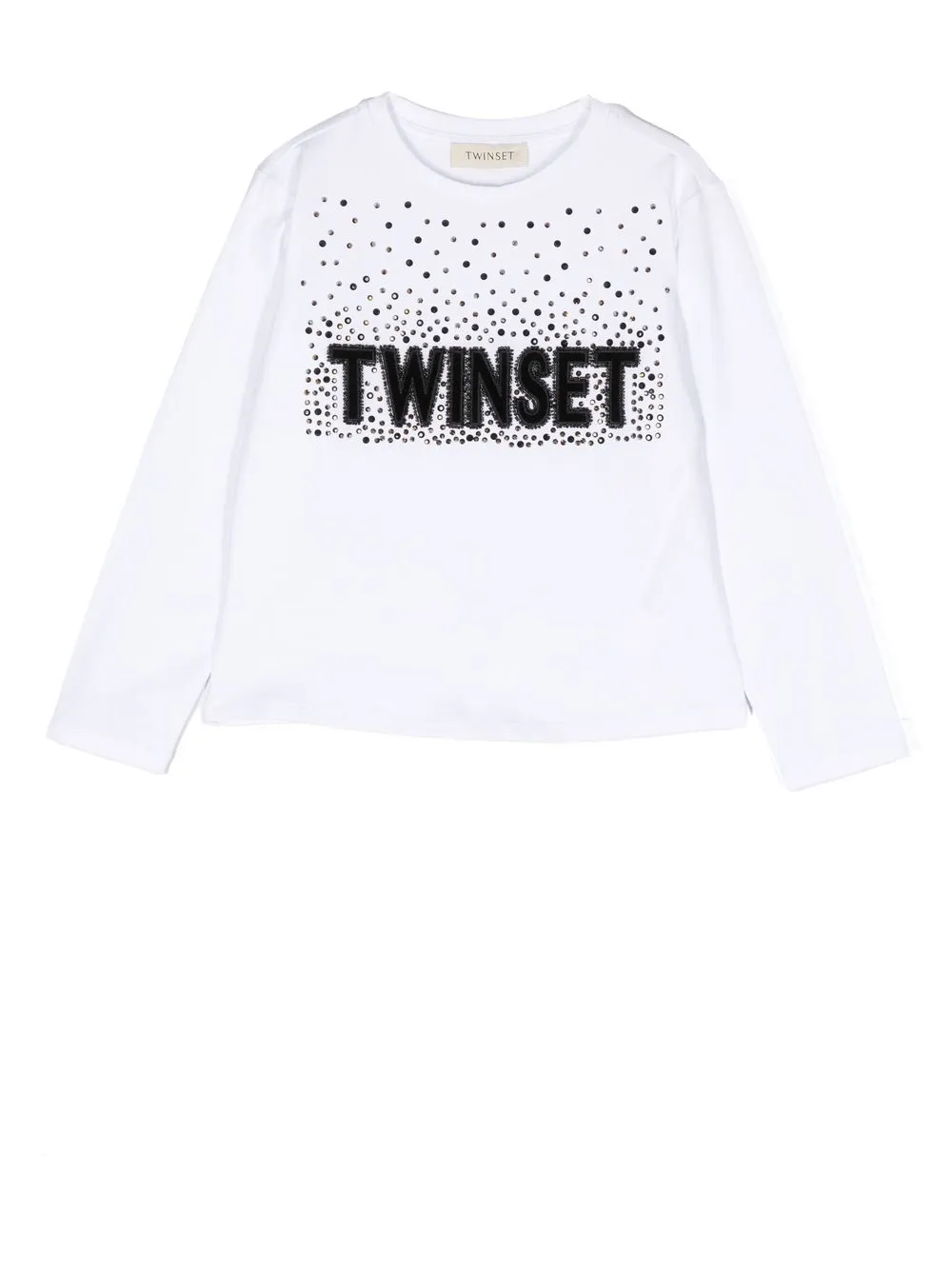 

TWINSET Kids embellished felted-logo T-shirt - White