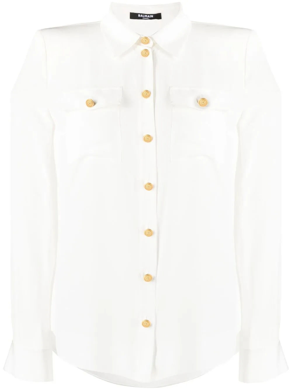 

Balmain button-up silk shirt - White