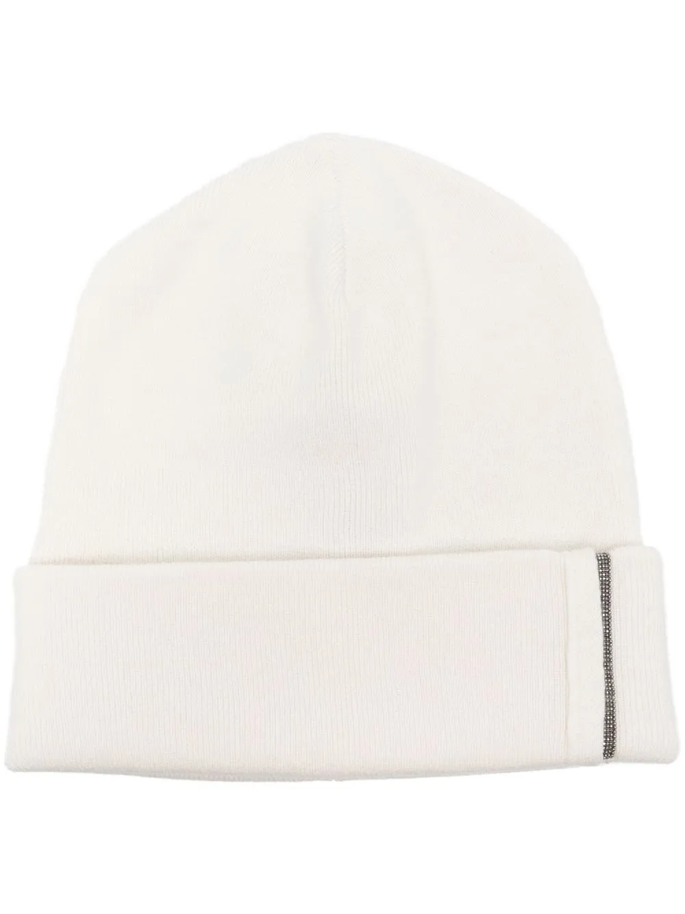 

Brunello Cucinelli gorro de cachemira con detalle de cadena Monili - Blanco