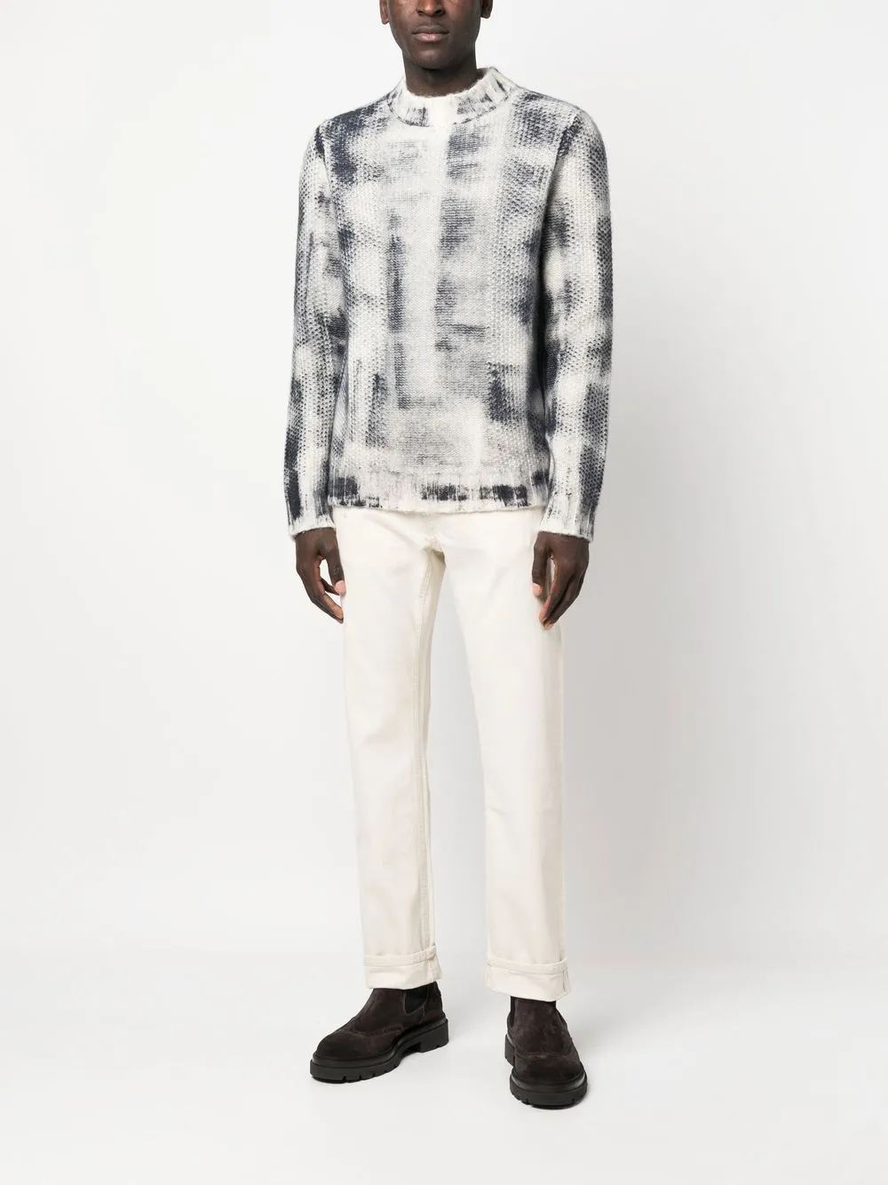 Malo Trui met abstracte print - Blauw