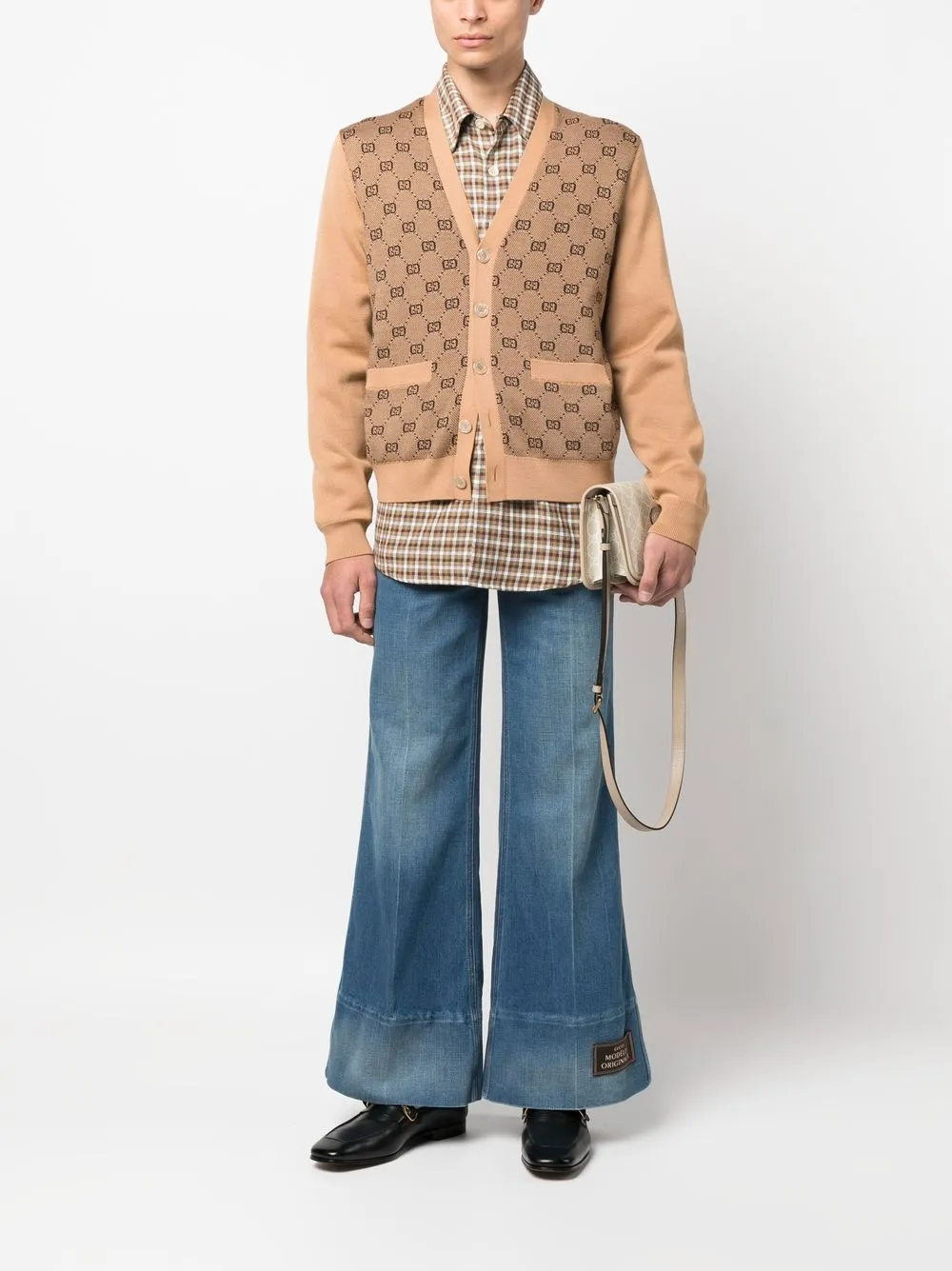 Gucci wideleg logopatch Denim Jeans Farfetch