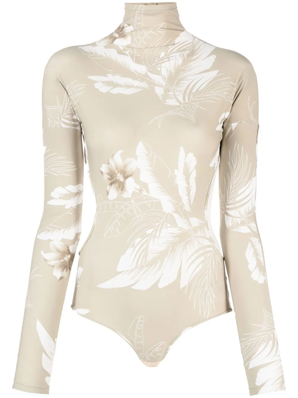 

Nº21 floral-print high-neck body - Neutrals