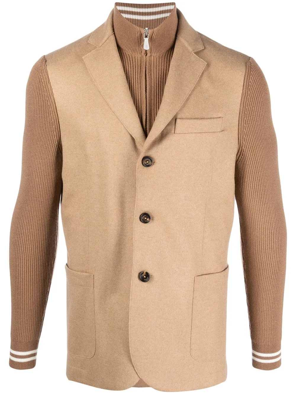 

Eleventy single-breasted layered blazer - Brown