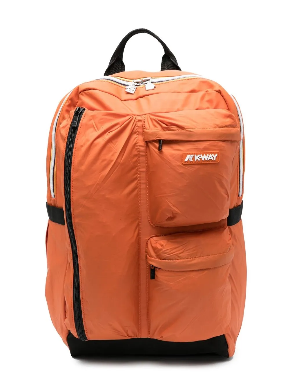 

K Way Kids logo-patch zip-up backpack - Orange