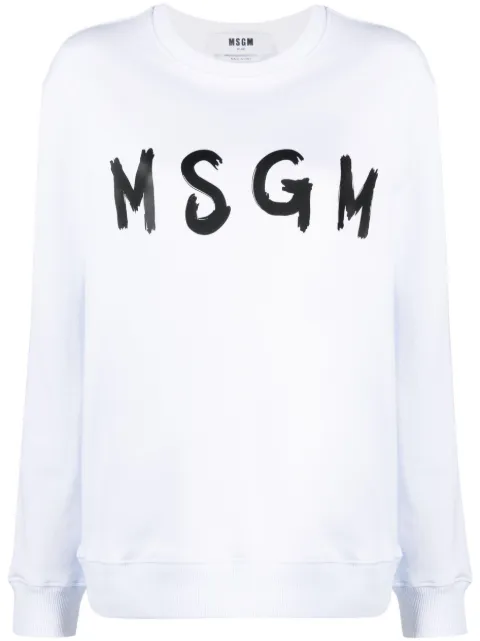 MSGM logo-print cotton sweatshirt