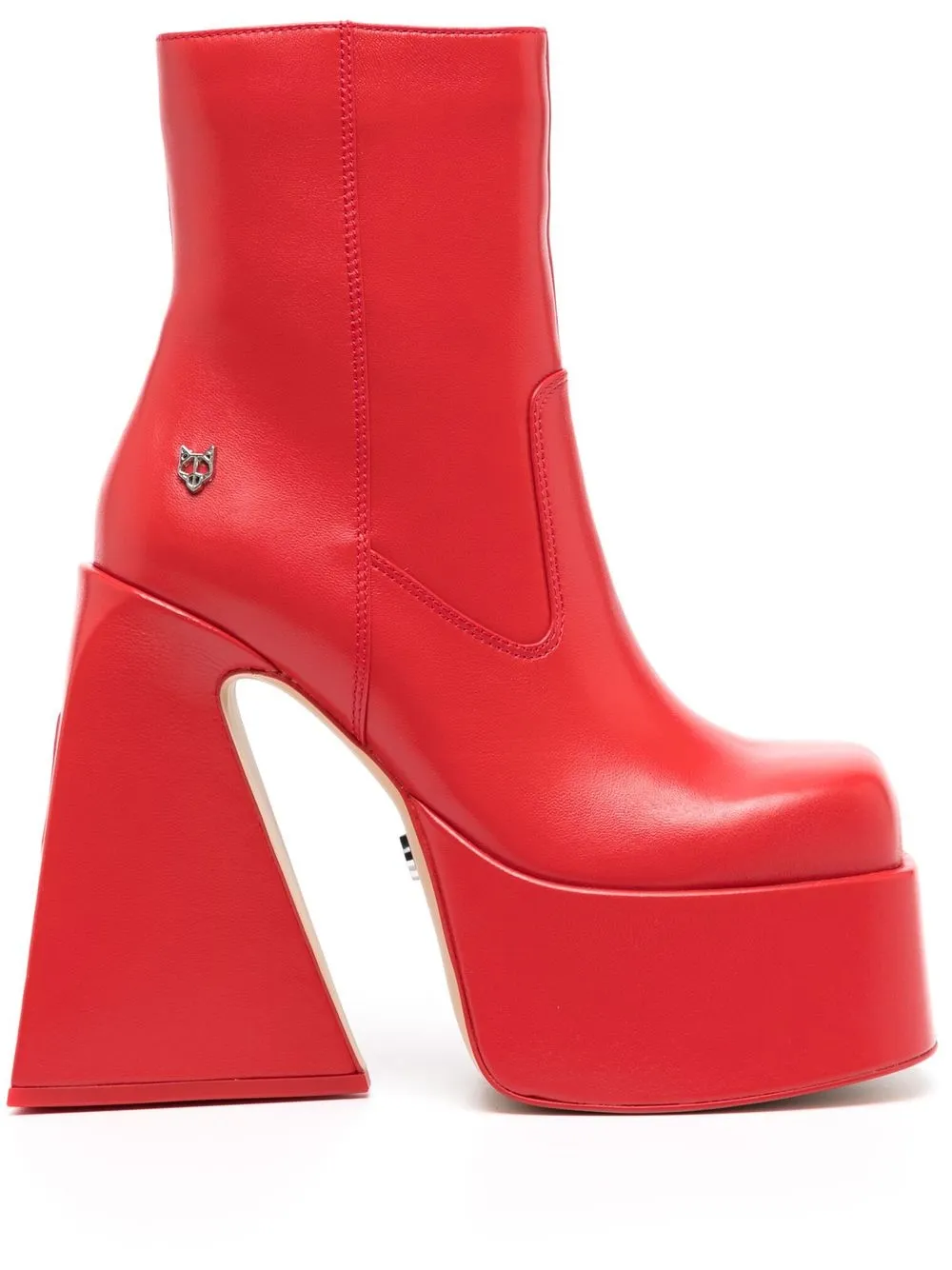 

NAKED WOLFE Jane leather platform boots - Red