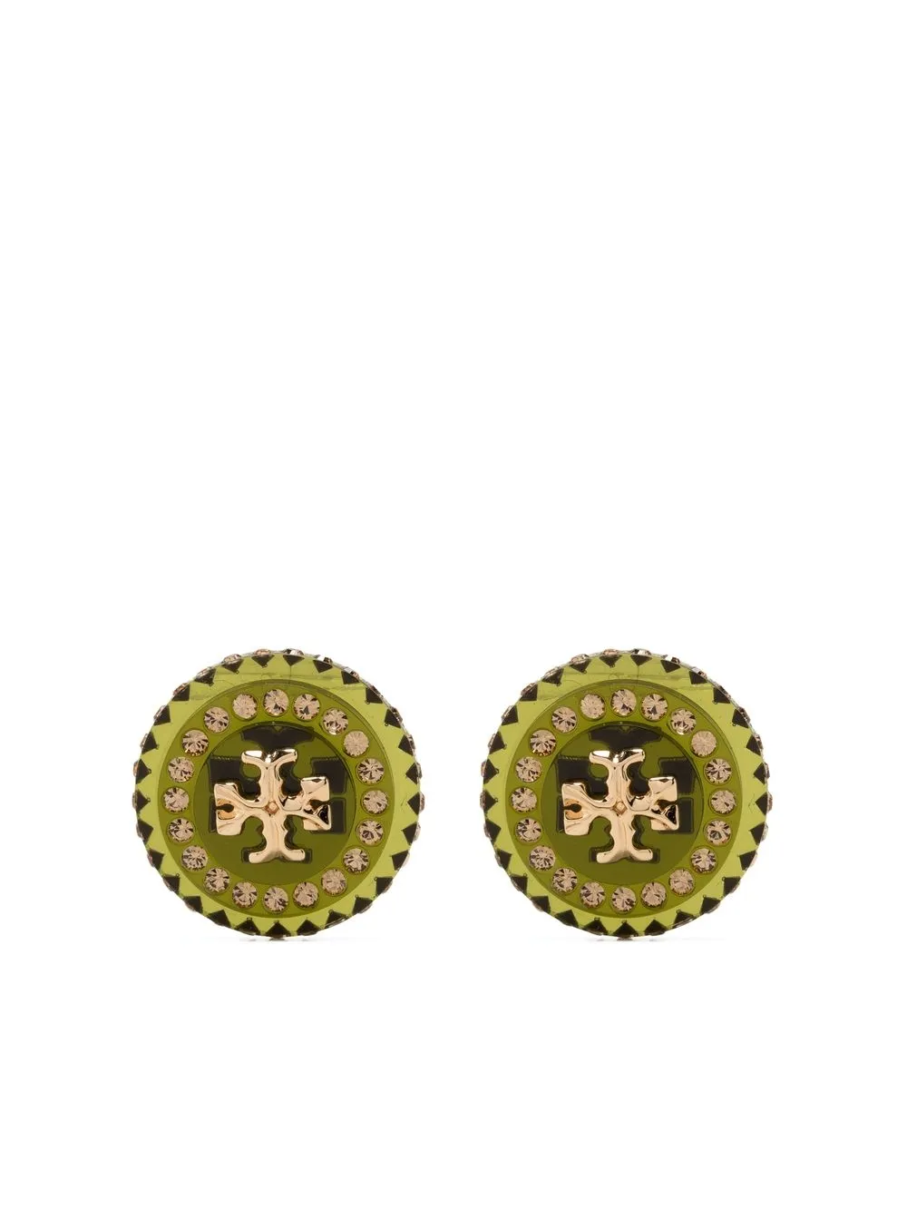Tory Burch Roxanne crystal stud earrings - Green