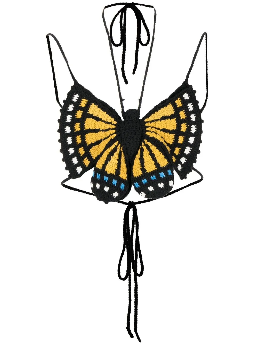 

Doublet crochet-butterfly spaghetti-strap top - Black