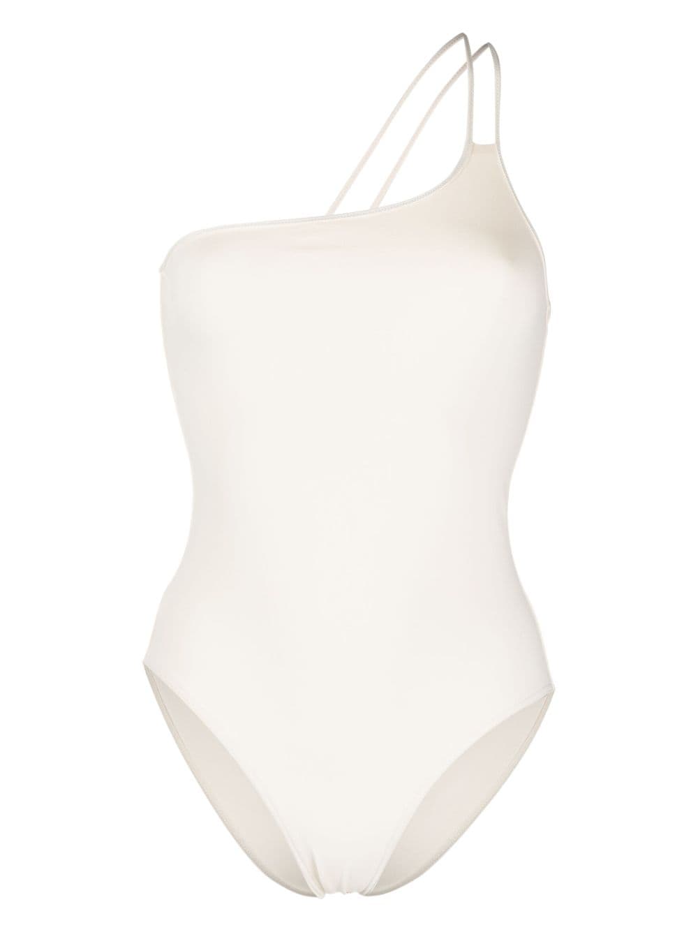 Shop Eres Guarana One-shoulder Asymmetric Swimsuit In White