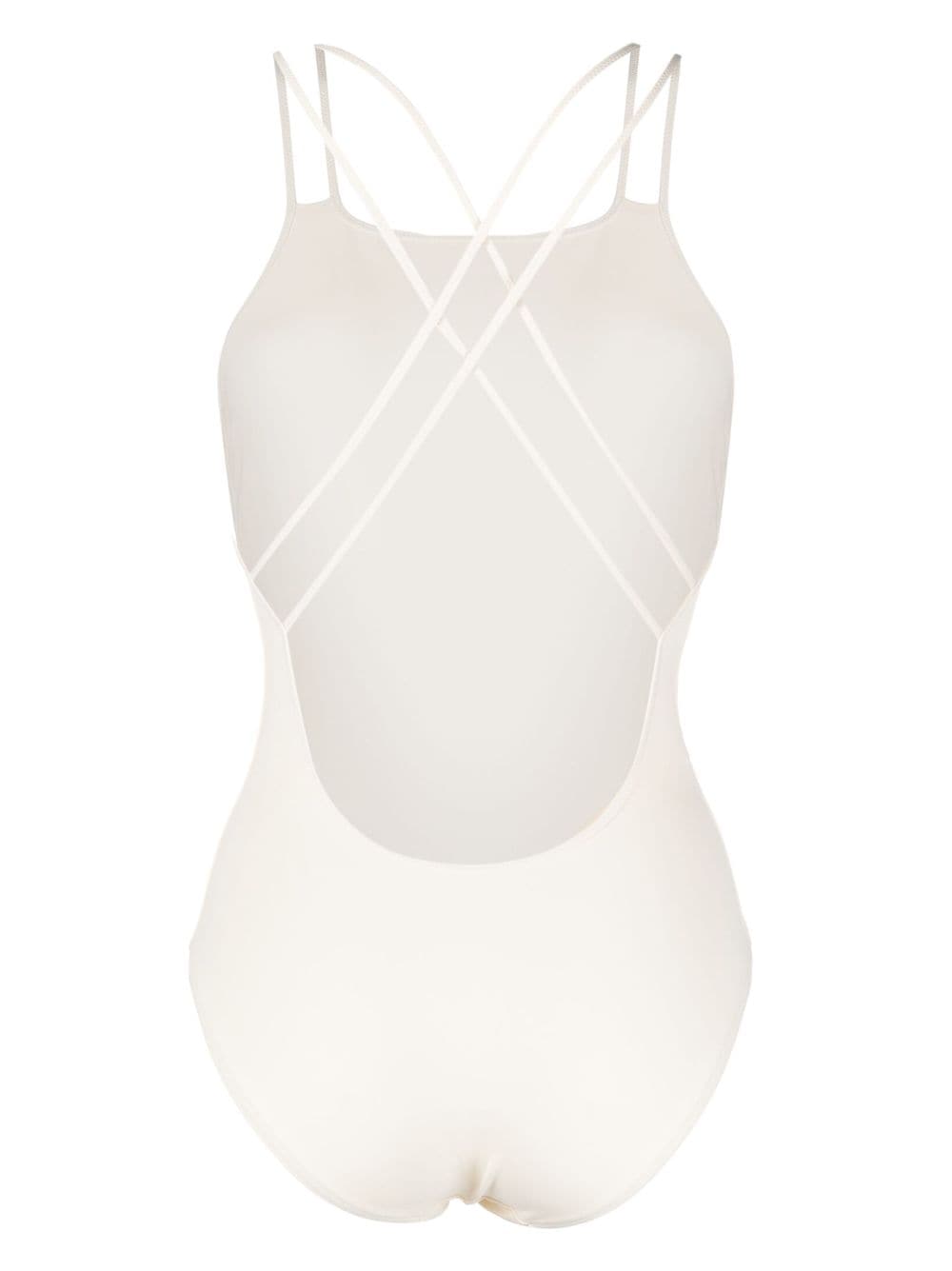 Shop Eres Copaiba Crossover-strap Swimsuit In Neutrals