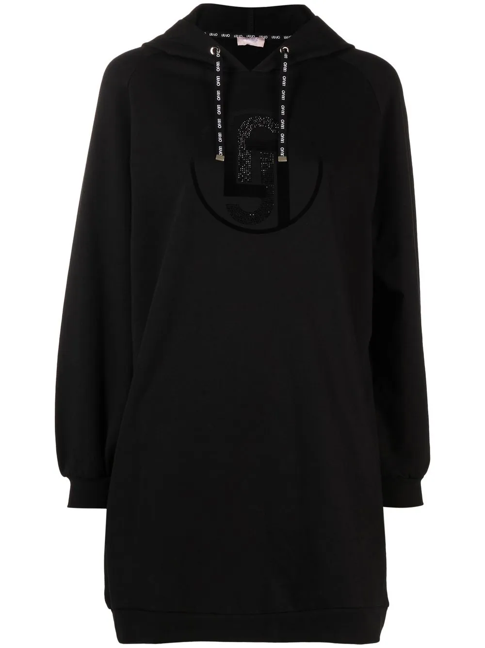 

LIU JO vestido estilo sudadera con logo estampado - Negro