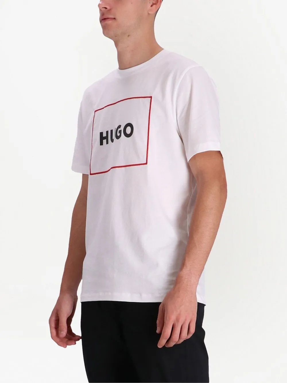 hugo logo印花棉t恤