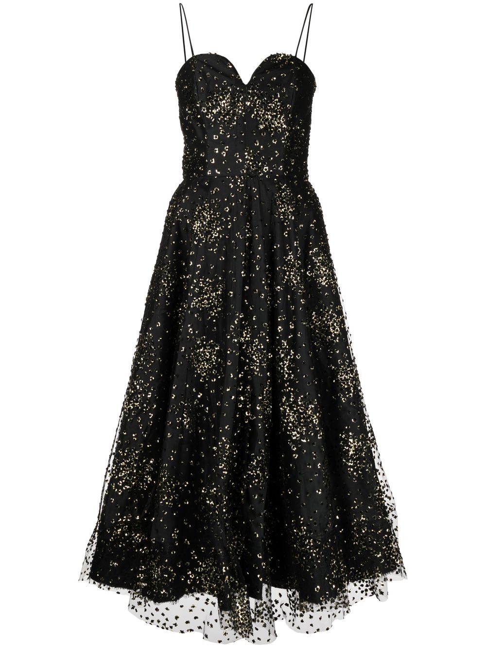 Bambah Sequin-embellished Midi Dress In Black