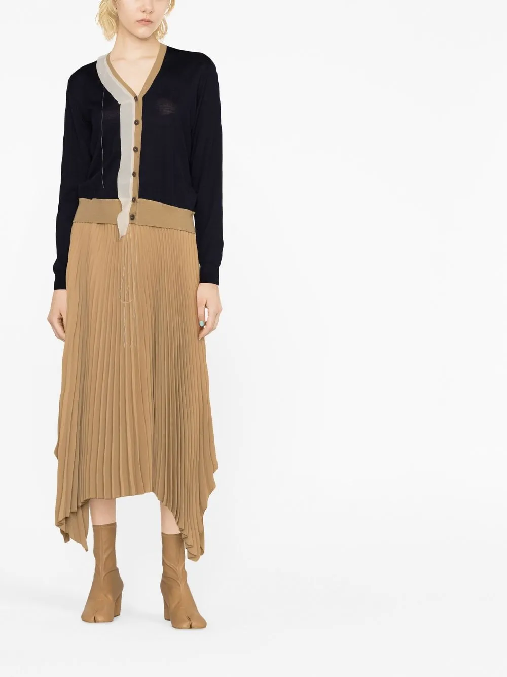 Maison Margiela Work-in-progress Wool-blend Cardigan In Blue