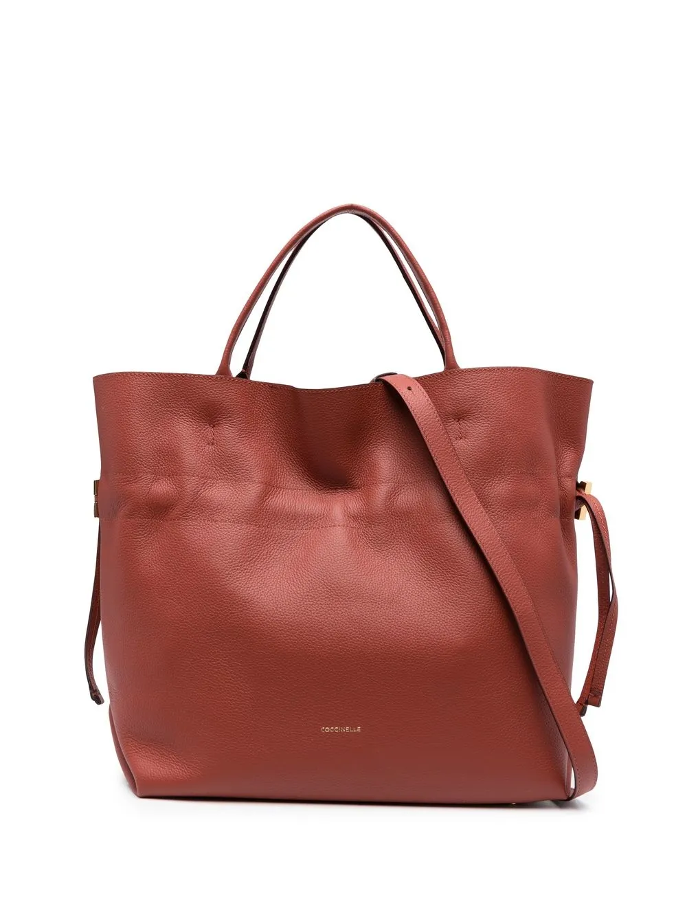 

Coccinelle logo-lettering leather tote bag - Red