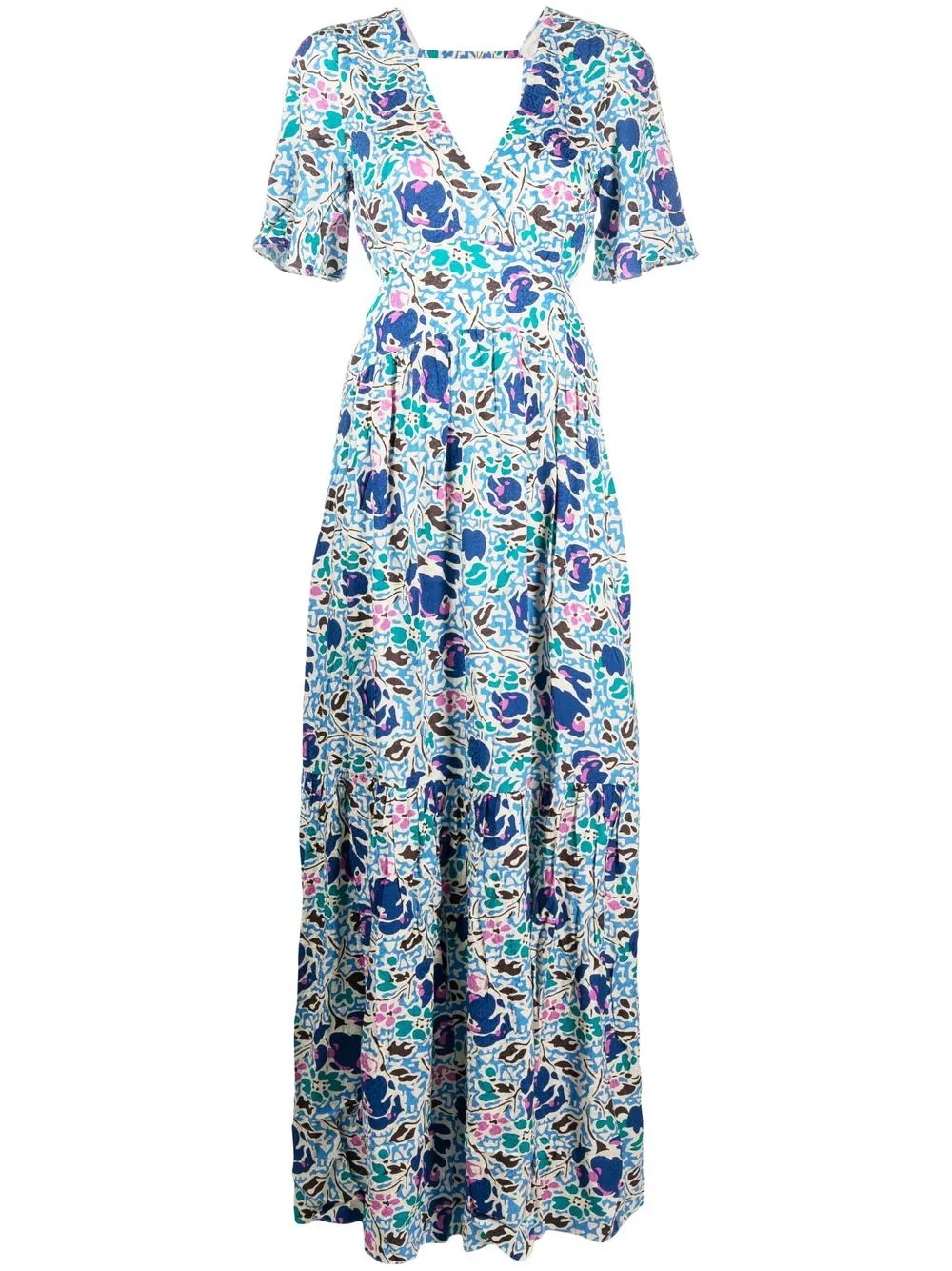 

Ba&Sh abstract-print empire long dress - Blue