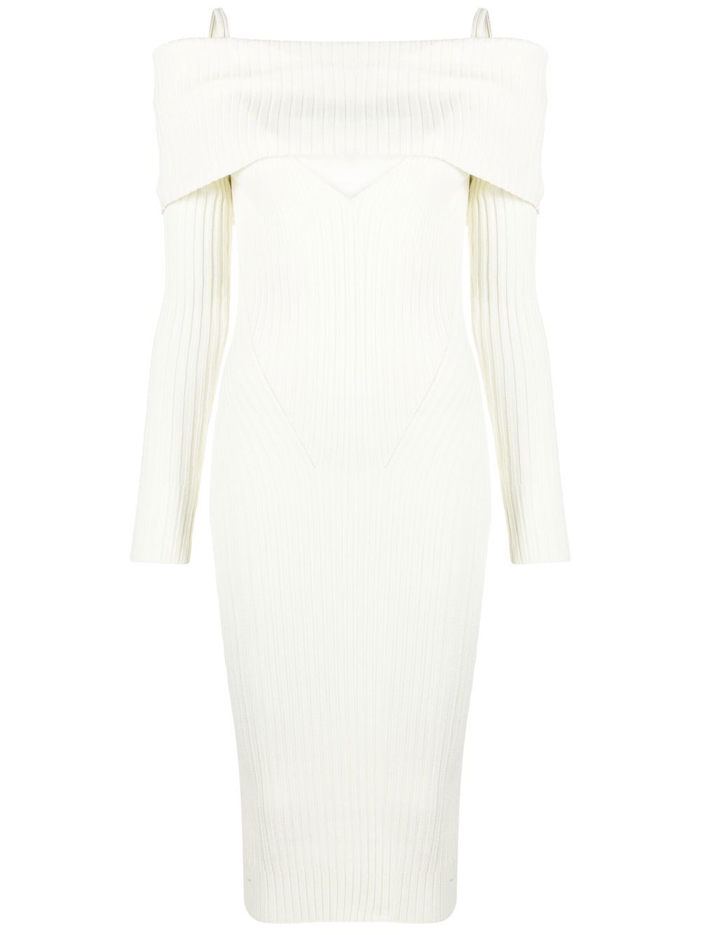 

ANDREĀDAMO cut-out ribbed-knit dress - White