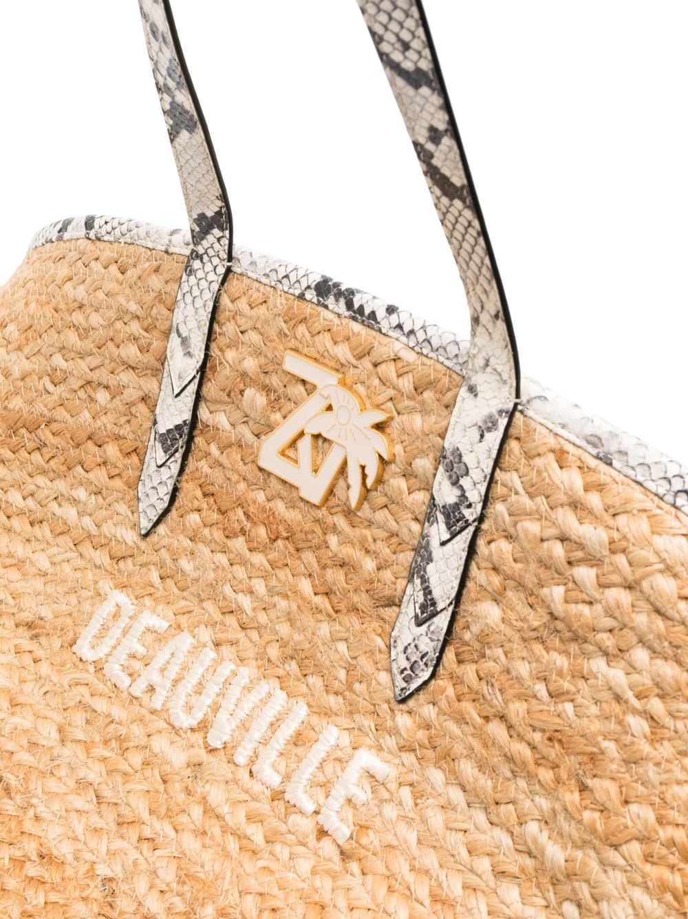 Shop Zadig & Voltaire Deauville Woven-wicker Beach Bag In Neutrals