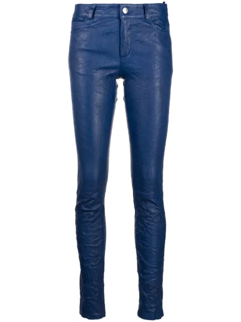 Zadig&Voltaire crinkled-finish leather trousers