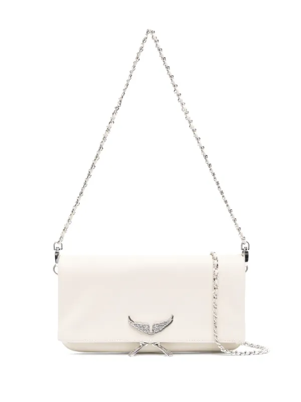 White shop bag clutch