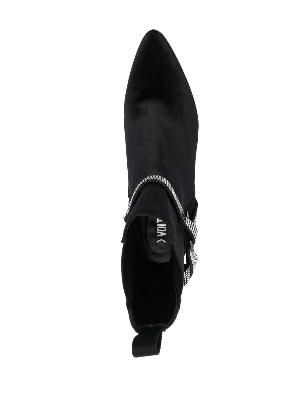 Shop Zadig & Voltaire Crystal-embellished 70mm Velvet Boots In Black