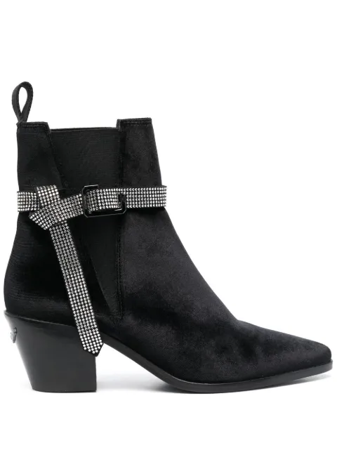 Zadig&Voltaire crystal-embellished 70mm velvet boots