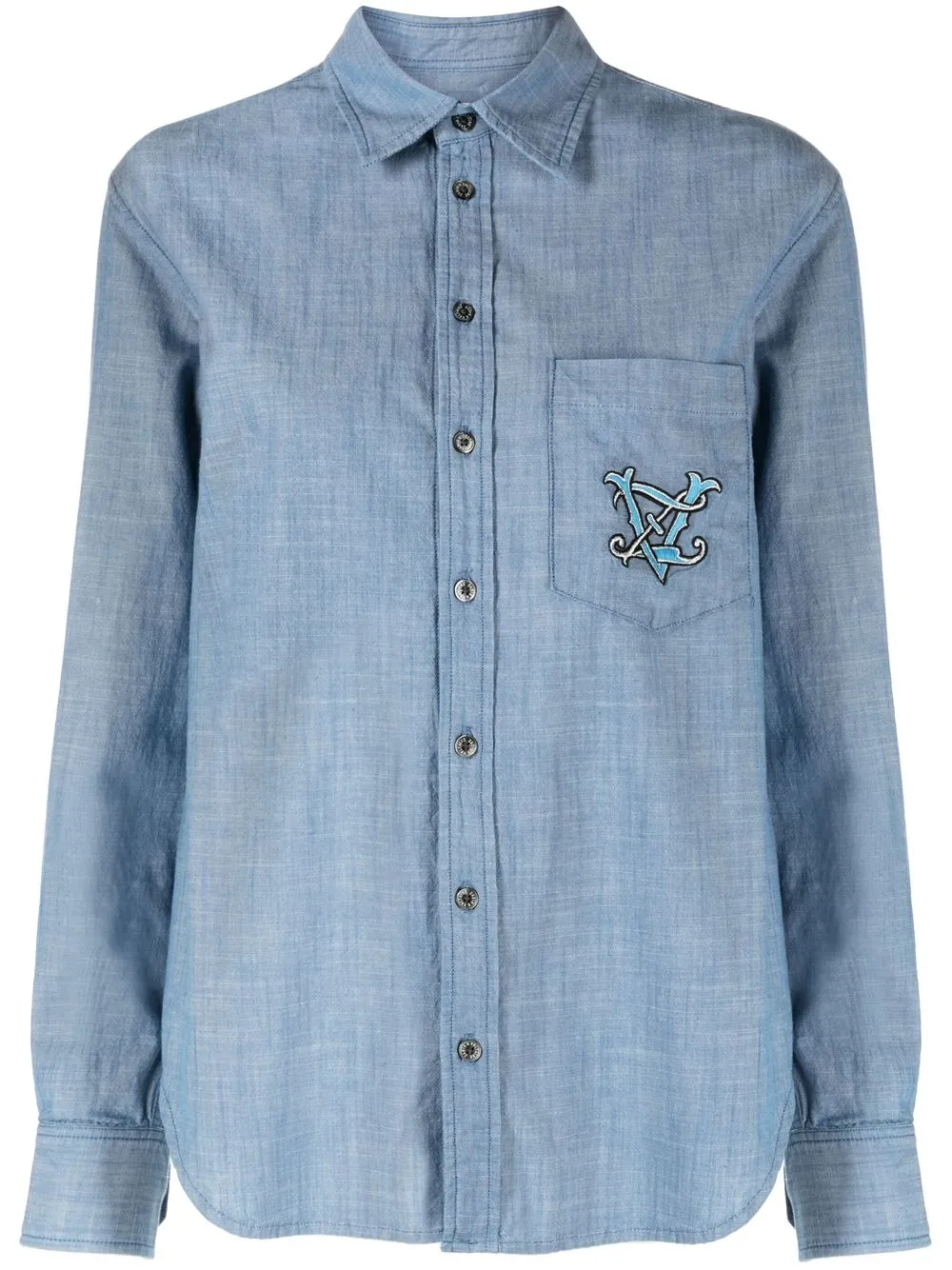 

Zadig&Voltaire logo-embroidered chambray shirt - LIGHT BLUE