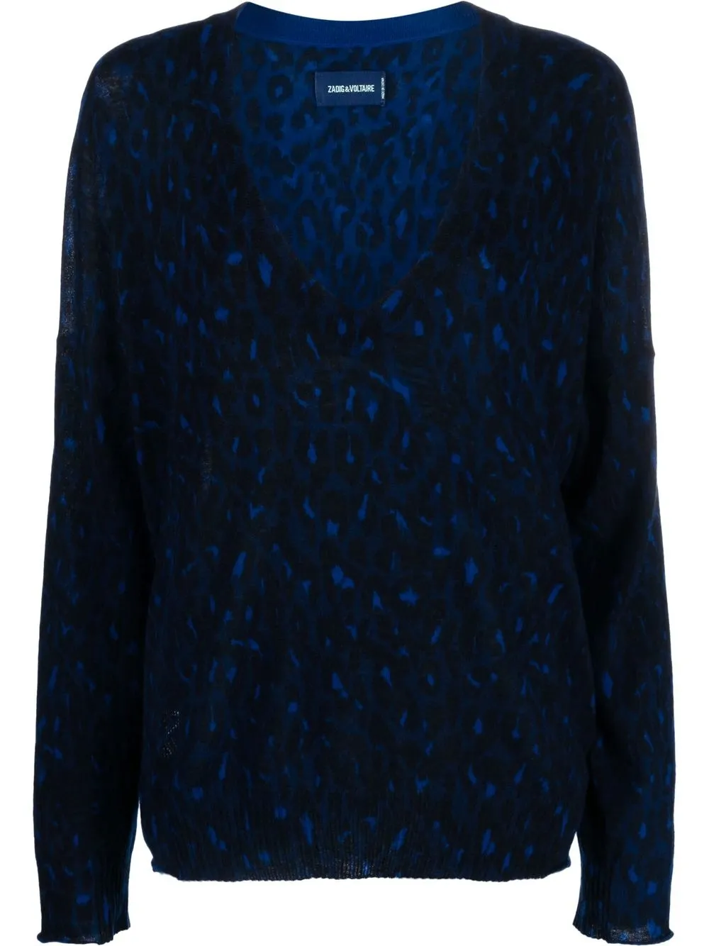 

Zadig&Voltaire Brumy leopard-print cashmere jumper - Blue