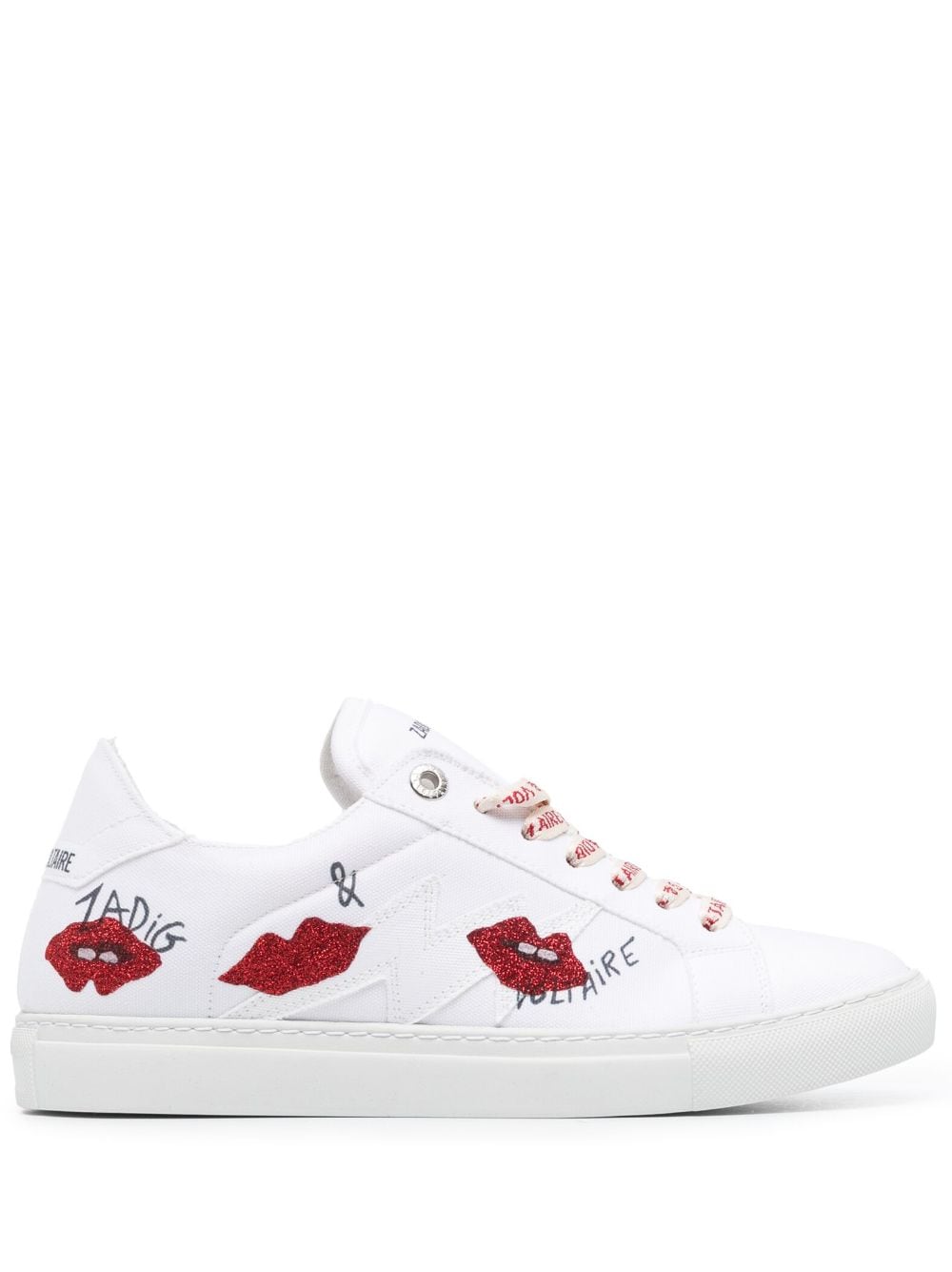 Zadig & Voltaire La Flash Logo Lips Sneaker In Blanc | ModeSens