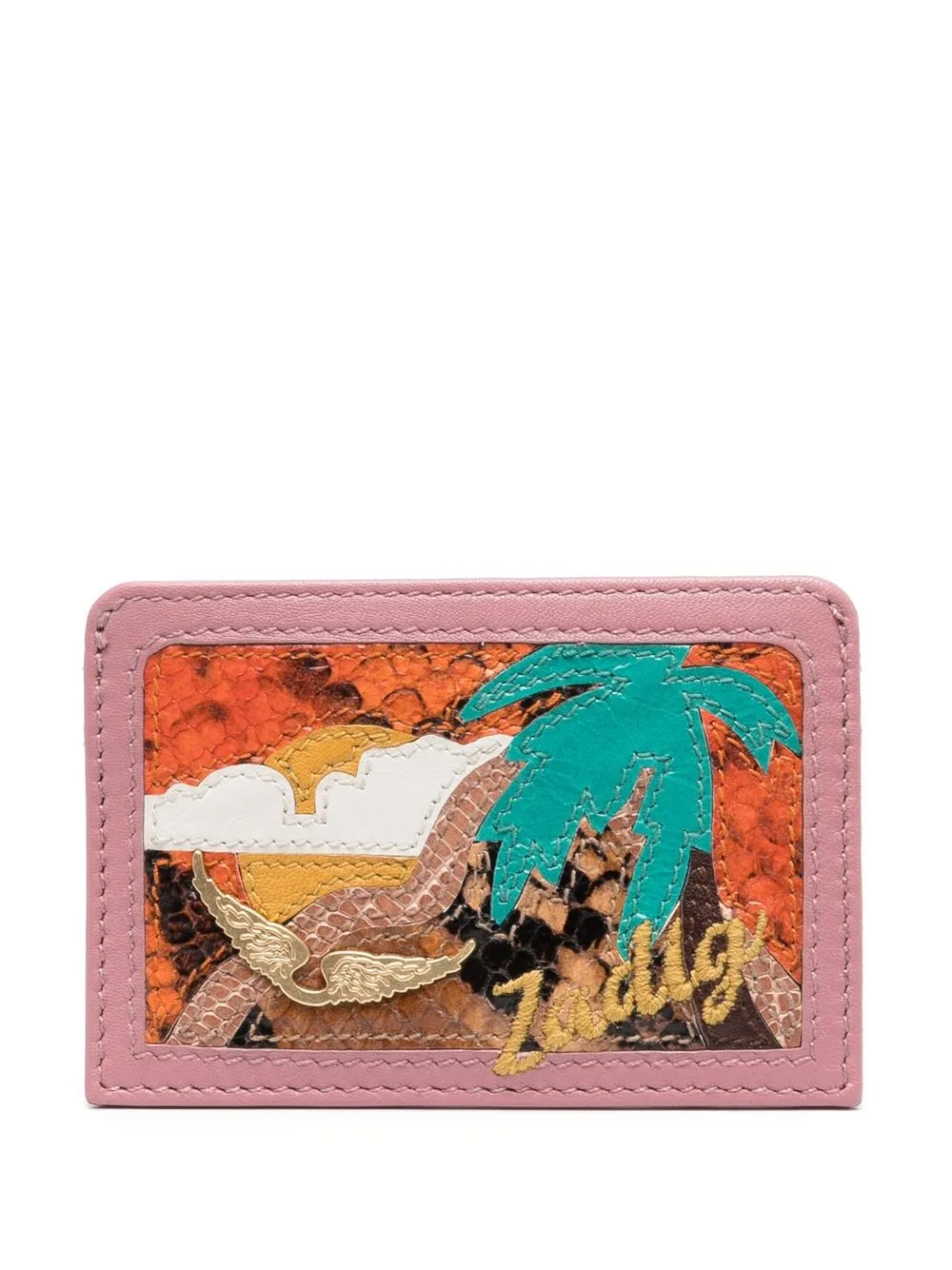 

Zadig&Voltaire graphic-print leather wallet - Pink