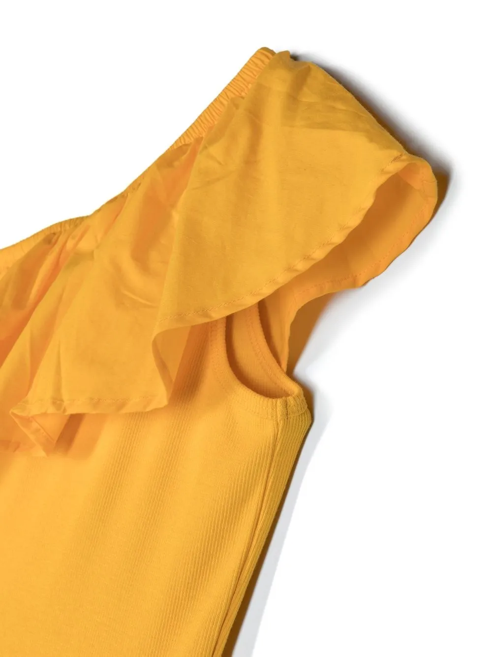  Molo Chloey One-shoulder Ruffle Trim Dress - Yellow 