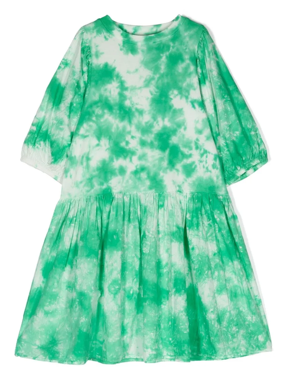 

Molo puff-sleeved organic-cotton dress - Green